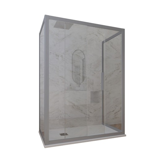 Box doccia lati silver vetro - 3,