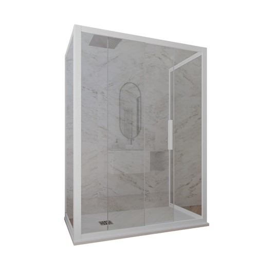 Box doccia lati bianco vetro - doccia, 3